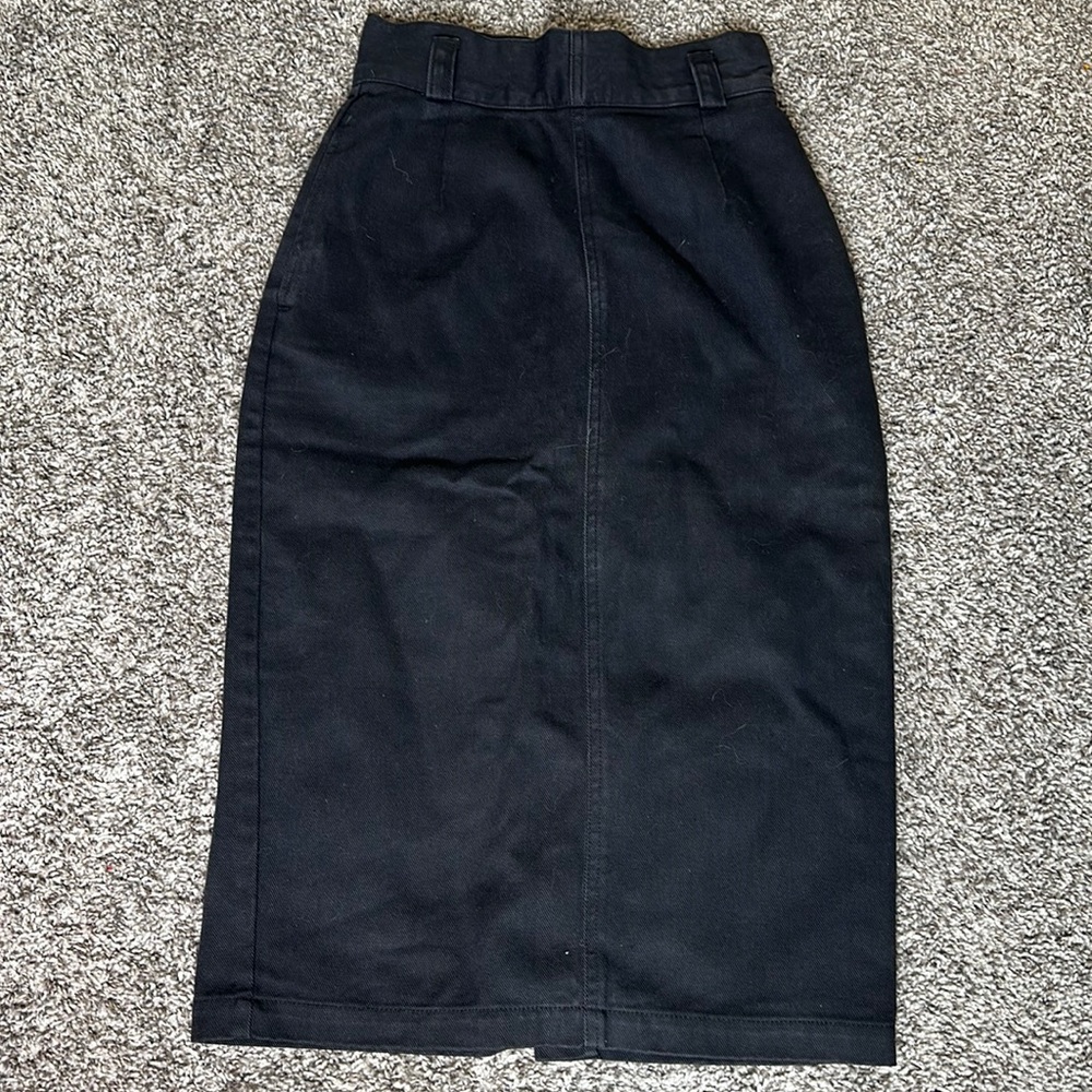 Vintage Calvin Klein Sport Black Denim Pencil Skirt